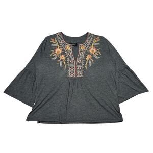 Johnny Was Workshop Juliene Blouse Women's Floral Embroidered Boho Top
